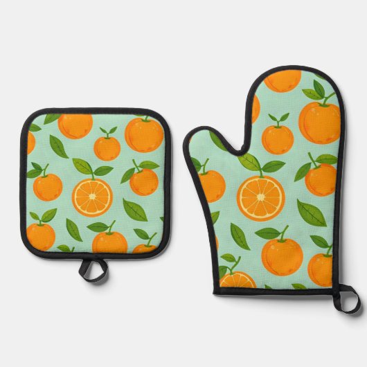 Oranges Ovenwant & Pannenlap Set (Voorkant)