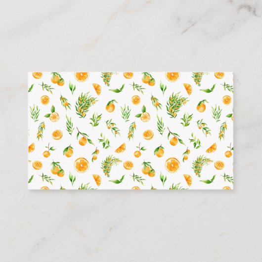 Oranges with Foliage Birthday A Note On Gifts Informatiekaartje (Achterkant)