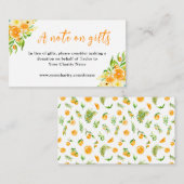 Oranges with Foliage Birthday A Note On Gifts Informatiekaartje (Voorkant / Achterkant)