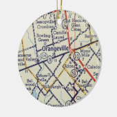 Orangeville op kaart keramisch ornament (Links)