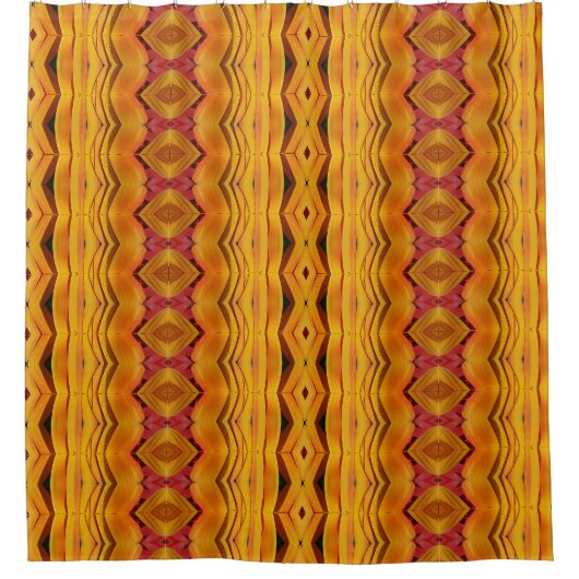 Orangey Ikat Douchegordijn (Voorkant)