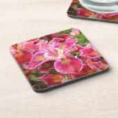 Orangish Pink Iris Bier Onderzetter (Linkerzijde)