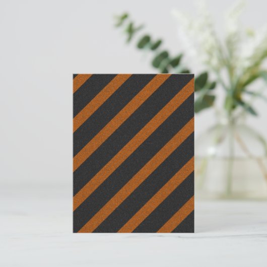 Orangle & Black Stripes Glitter Briefkaart (Staand voorkant)