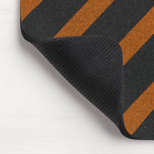 Orangle & Black Stripes Glitter Muismat (Hoek)