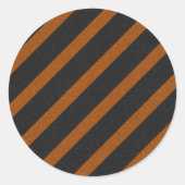 Orangle & Black Stripes Glitter Ronde Sticker (Voorkant)