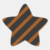 Orangle & Black Stripes Glitter Ster Sticker (Voorkant)