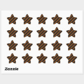 Orangle & Black Stripes Glitter Ster Sticker (Vel)