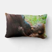 Orangutaanse moeder en baby kussen (Achterkant)