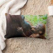 Orangutaanse moeder en baby kussen (Deken)
