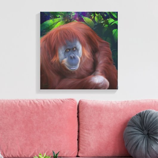 Orangutan 14x14 Stretched Canvas (Insitu (Woonkamer))