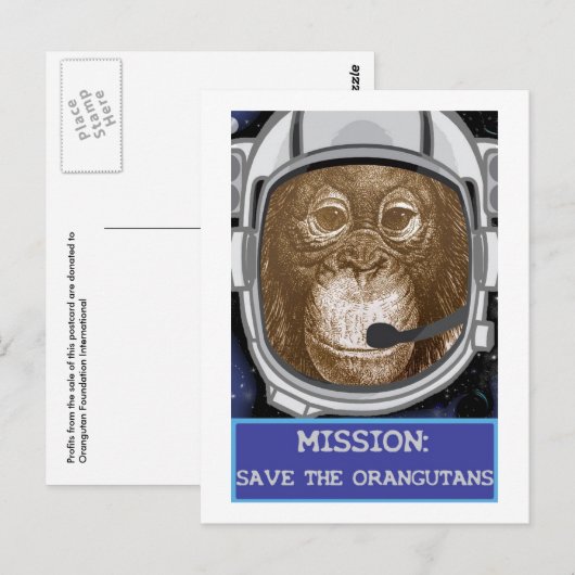 Orangutan Animal Mission Briefkaart (Voorkant / Achterkant)