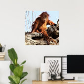 Orangutan Ape Monkey Artwork Foto Poster (Thuiskantoor)