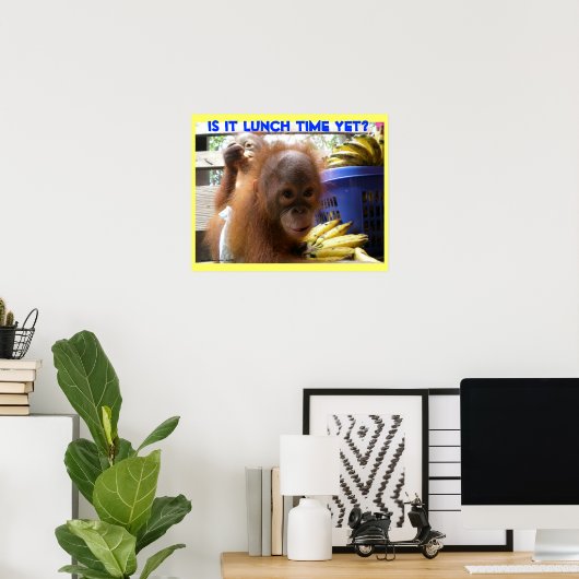 Orangutan Babies Lunch Poster (Thuiskantoor)