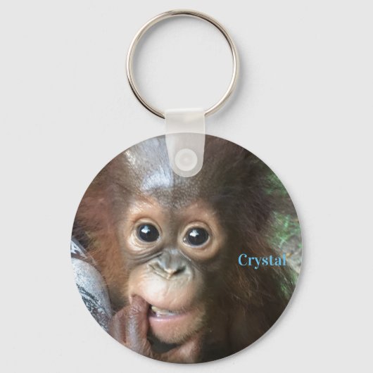 Orangutan Baby Crystal Borneo Sleutelhanger (Voorkant)