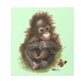 Orangutan Baby en Butterfly Notitieblok (Voorkant)