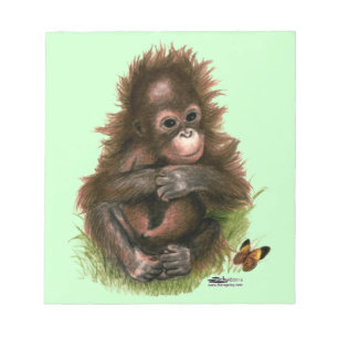 Orangutan Baby en Butterfly Notitieblok