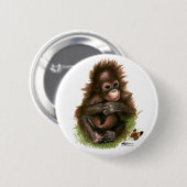 Orangutan Baby en Butterfly Ronde Button 5,7 Cm (Voorkant /achterkant)