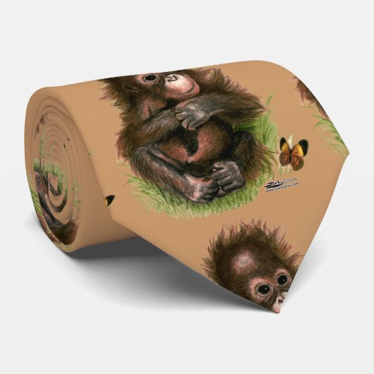 Orangutan Baby en Butterfly Stropdas (Opgerold)