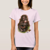 Orangutan Baby en Butterfly T-shirt (Voorkant)