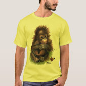 Orangutan Baby en Butterfly T-shirt (Voorkant)