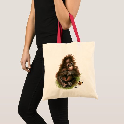 Orangutan Baby en Butterfly Tote Bag (Voorkant (product))