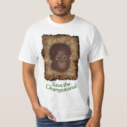 Orangutan Baby Gezicht Wildlife-support T-Shirt (Voorkant)