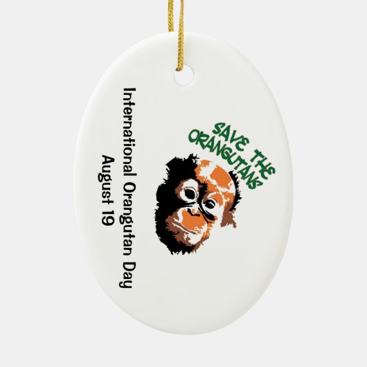 Orangutan Baby Keramisch Ornament (Achterkant)
