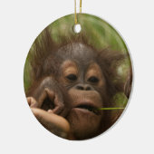 Orangutan Baby Keramisch Ornament (Links)