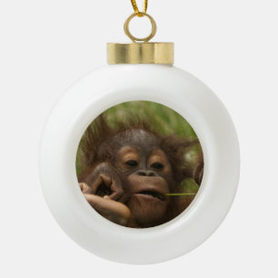 Orangutan Baby Keramische Bal Ornament