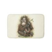 Orangutan Baby met bladeren Badmat (Voorkant)