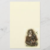 Orangutan Baby met bladeren Briefpapier (Voorkant)