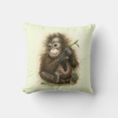 Orangutan Baby met bladeren Kussen (Voorkant)