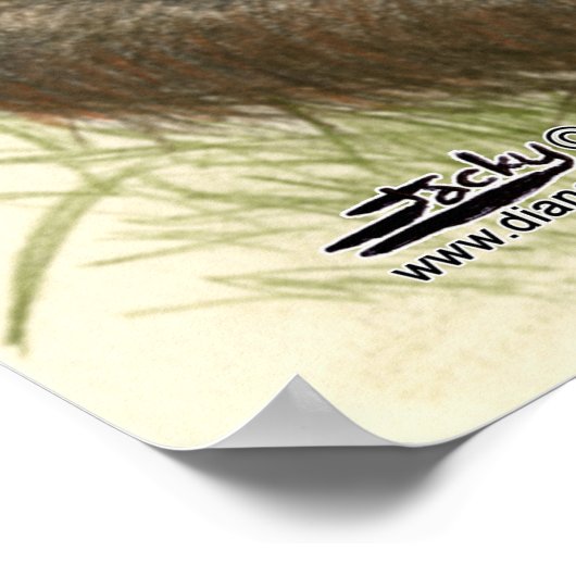 Orangutan Baby met bladeren Poster (Hoek)