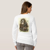 Orangutan Baby met bladeren T-shirt (Achterkant volledig)