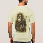 Orangutan Baby met bladeren T-shirt (Achterkant)