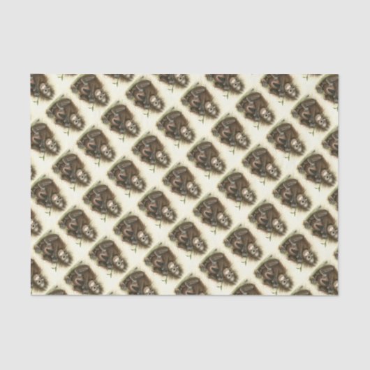 Orangutan Baby met bladeren Tissuepapier (Voorkant)