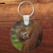 Orangutan Baby met een peek Sleutelhanger (Voorkant)