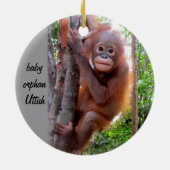 Orangutan Baby Uttuh Keramisch Ornament (Achterkant)