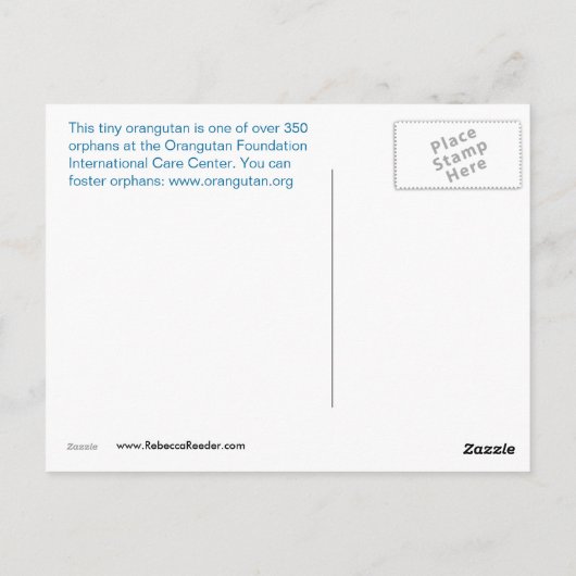 Orangutan bij het Sanctuary Briefkaart (Achterkant)