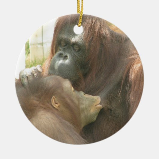 Orangutan Borstvoeding Keramisch Ornament (Voorkant)