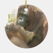 Orangutan Borstvoeding Keramisch Ornament (Achterkant)