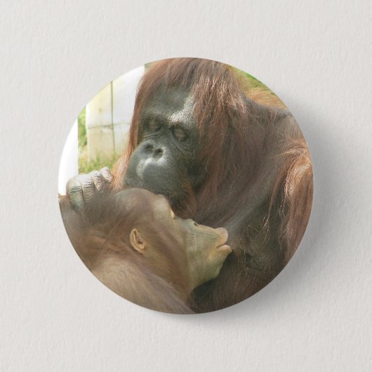 Orangutan Borstvoeding Ronde Button 5,7 Cm (Voorkant)