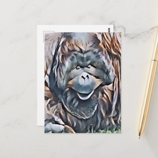 ORANGUTAN BRIEFKAART (Voorkant / Achterkant in situ)