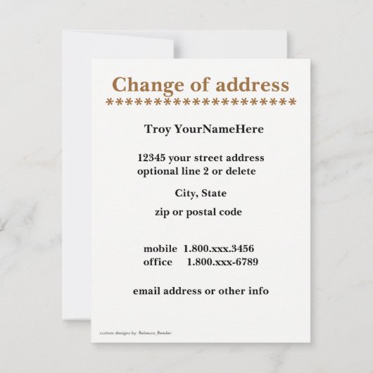 Orangutan Change of Address Aankondiging (Achterkant)