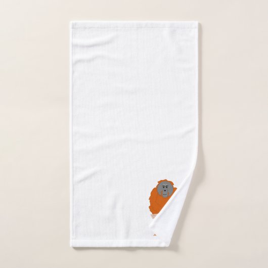Orangutan Design Monogrammed Bad Handdoek (Handdoek)
