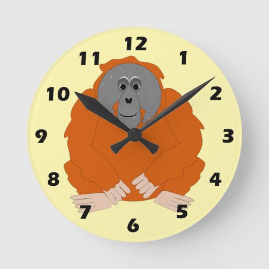 Orangutan Design Ronde Klok (Voorkant)