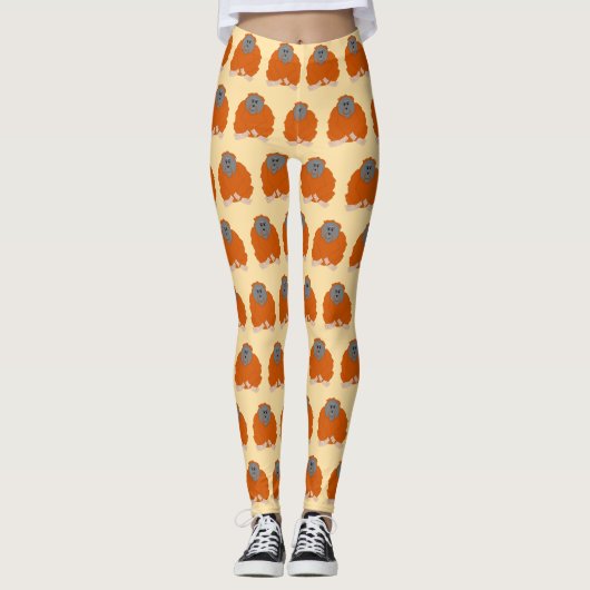 Orangutan Design You Choose Background Colour Leggings (Voorkant)