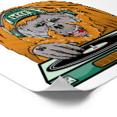 Orangutan die muziek maakt poster (Hoek)