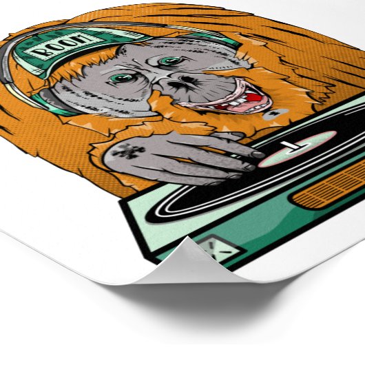 Orangutan die muziek maakt poster (Hoek)