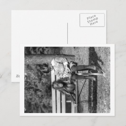 Orangutan en Boy op de foto van de Nationale Zoo Briefkaart (Voorkant / Achterkant)